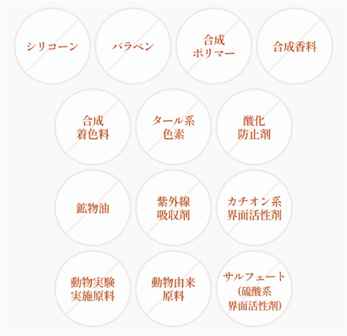 無添加になっているものはマイナチュレは動物由来の成分をはじめとした全13種が対象